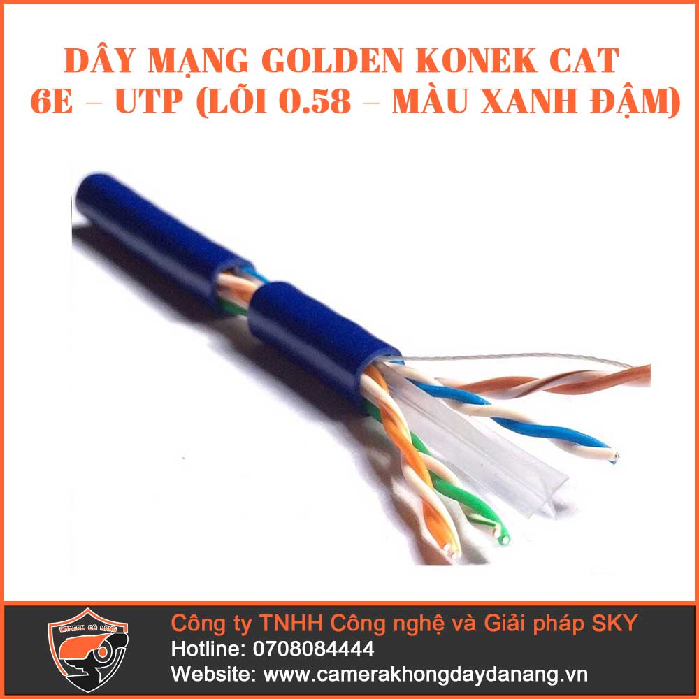 day-mang-golden-konek-cat-6e-utp-loi-0-58-mau-xanh-dam
